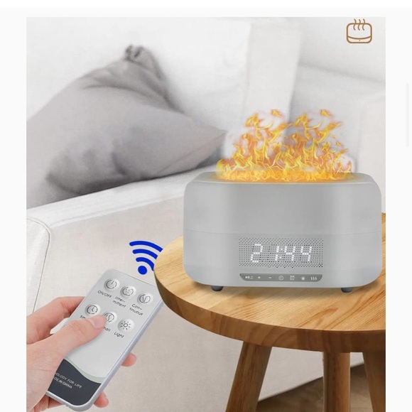 3 in 1, alarm clock, flame air humidifier, and Bluetooth speaker - Picture 2 of 4